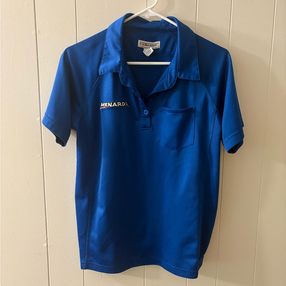 Vibrant Blue Short Sleeve Tee Menards Womens Work shirt large